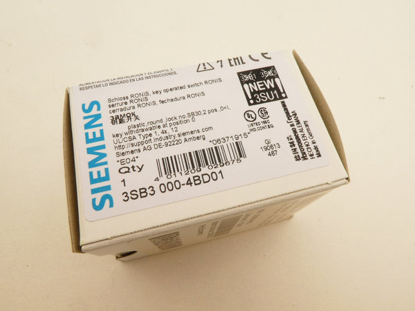 Siemens Schlüsselschalter RONIS / 3SB3 000-4BD01
