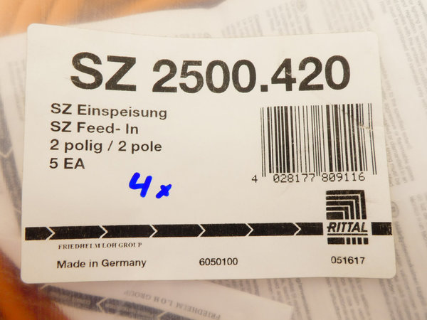 Rittal 4x Anschlussleitung / SZ 2500.420 / SZ Einspeisung 2polig