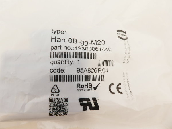 Harting Tüllengehäuse / Han 6B-gg-M20 / 19 30 006 1440