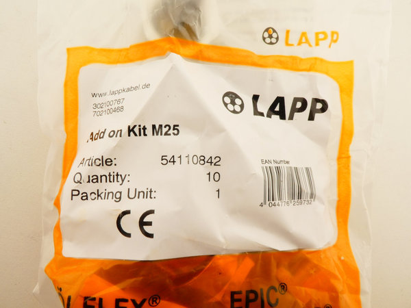 LAPP 10x Kabelverschraubung Gegenmutter / Brush Add on M25 / 54110842