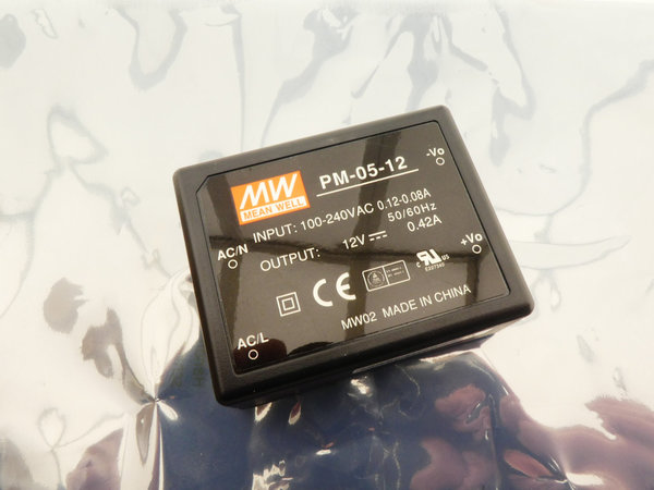 Meanwell Impulsnetzteil / PM-05-12 / 12V DC 0,42A