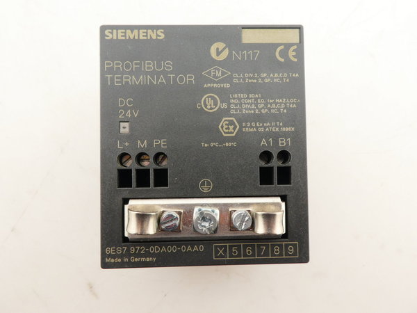 Siemens Profibus Terminator /  6ES7 972-0DA00-0AA0 / 24V DC