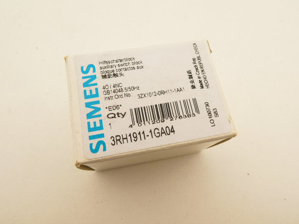 Siemens Hilfsschalterblock / 3RH1911-1GA04 / 4 Öffner